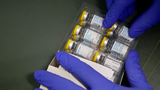 PHOTO: Doses of the Smallpox and Monkeypox Vaccine, by the company Jynneos, being prepped in Framingham, Mass., July 18, 2022. (Boston Globe via Getty Images, FILE)