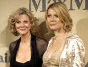 Gwyneth Paltrow, right, and her mother, Blythe Danner, pose for photographers while arriving at the Women in Film 2004 Crystal and Lucy Awards at the Century Plaza Hotel in Los Angeles on Friday, June 18, 2004. The Paltrow family was honored for their career work at the show. (AP Photo/Matt Sayles)