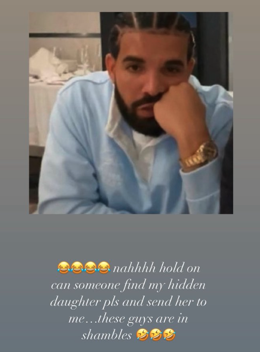 Screenshot from Drake's Instagram story