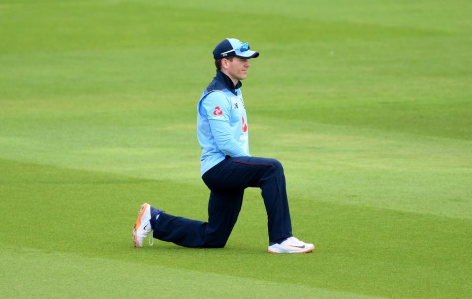 Eoin Morgan’s England knelt before each of their three matches against Ireland in summer last year (Mike Hewitt/PA) (PA Archive)