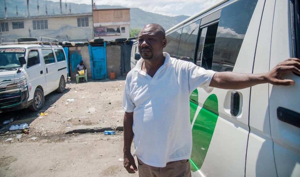 Destinos Boursiquot, 50, a bus driver in Haiti, laments the insecurity he and other drivers face.