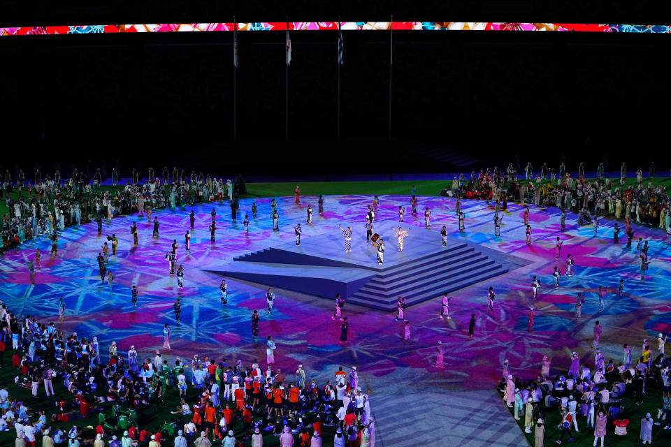 Performers during the closing ceremony of the Tokyo 2020 Olympic Games at the Olympic stadium in Japan. Picture date: Sunday August 8, 2021. (Photo by Mike Egerton/PA Images via Getty Images)