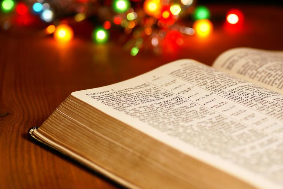 bible open during christmas time