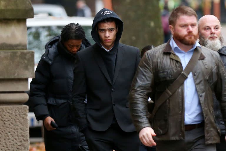 Mason Greenwood durante una de sus visitas para comparecer ante la justicia británica