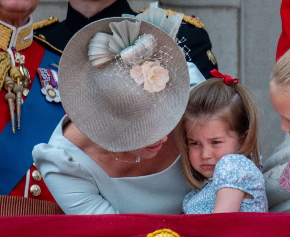 <p>Princess Charlotte took a bit of a tumble up in front of the crowd. (More on her mini meltdown here.)</p>
