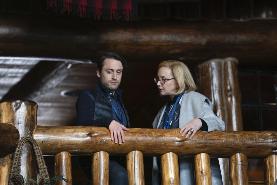 Kieran Culkin (Roman) and J. Smith-Cameron (Gerri) in Succession