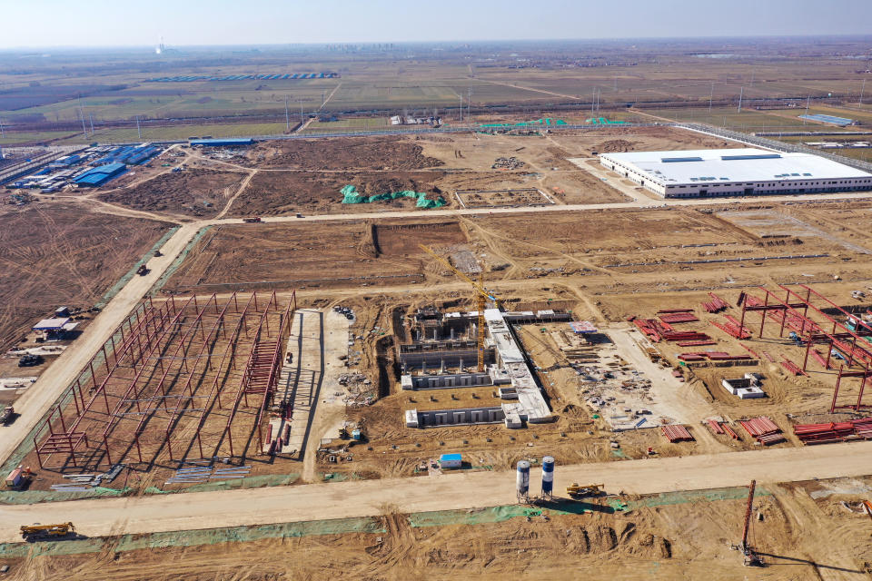 Aerial view of BYD Automobile Industrial Park on Feb. 15, 2024, in Jinan, Shandong Province of China. (VCG/VCG via Getty Images)