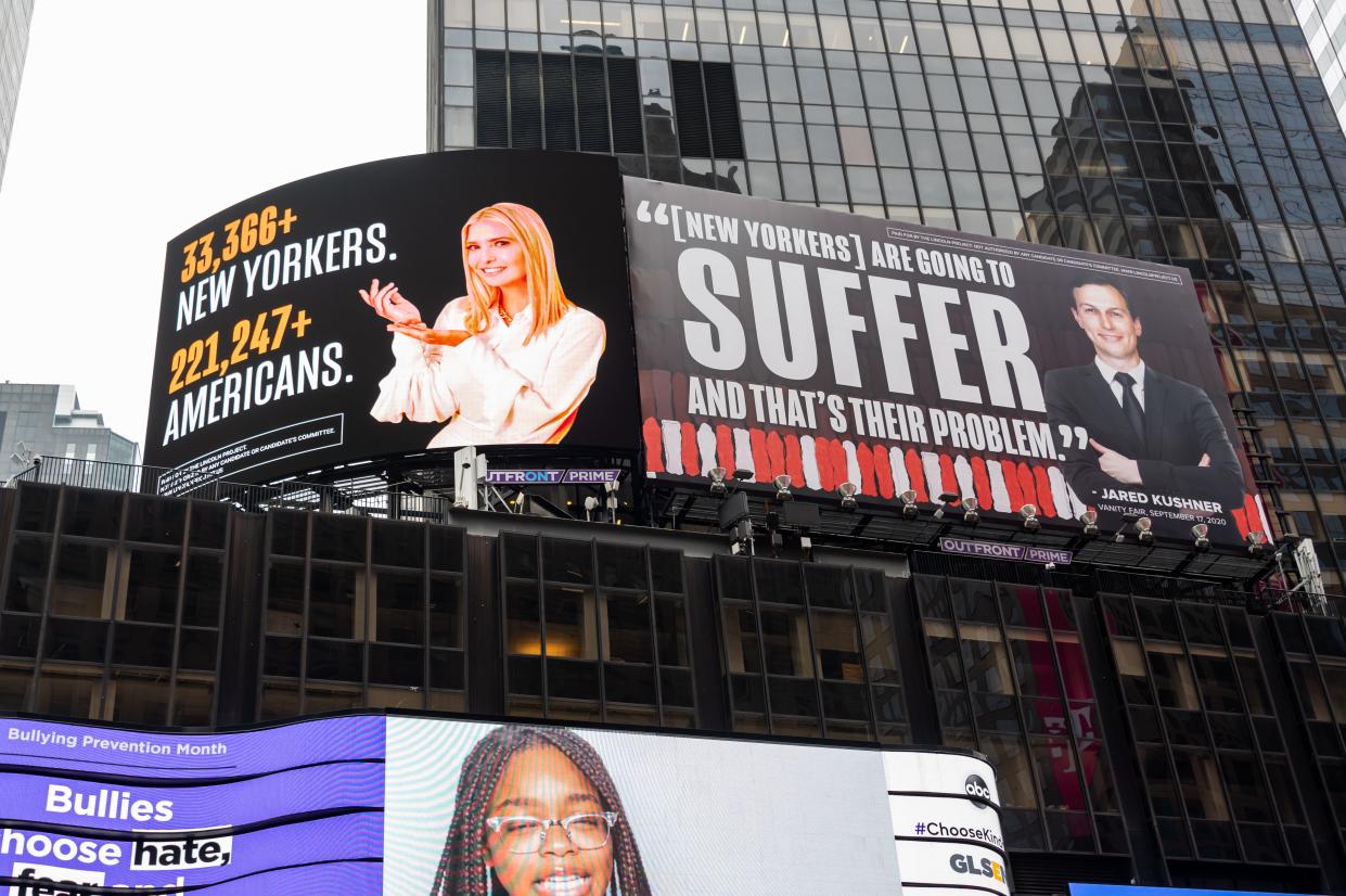 Lincoln Project's Billboard of Ivanka Trump and Jared Kushner