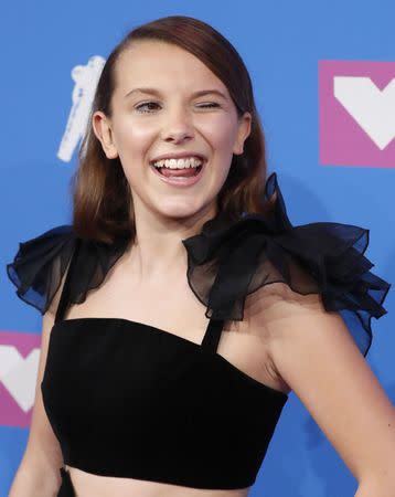 2018 MTV Video Music Awards - Arrivals - Radio City Music Hall, New York, U.S., August 20, 2018. - Millie Bobby Brown. REUTERS/Andrew Kelly