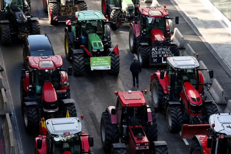 FILE PHOTO: Farmers protest in Brussels