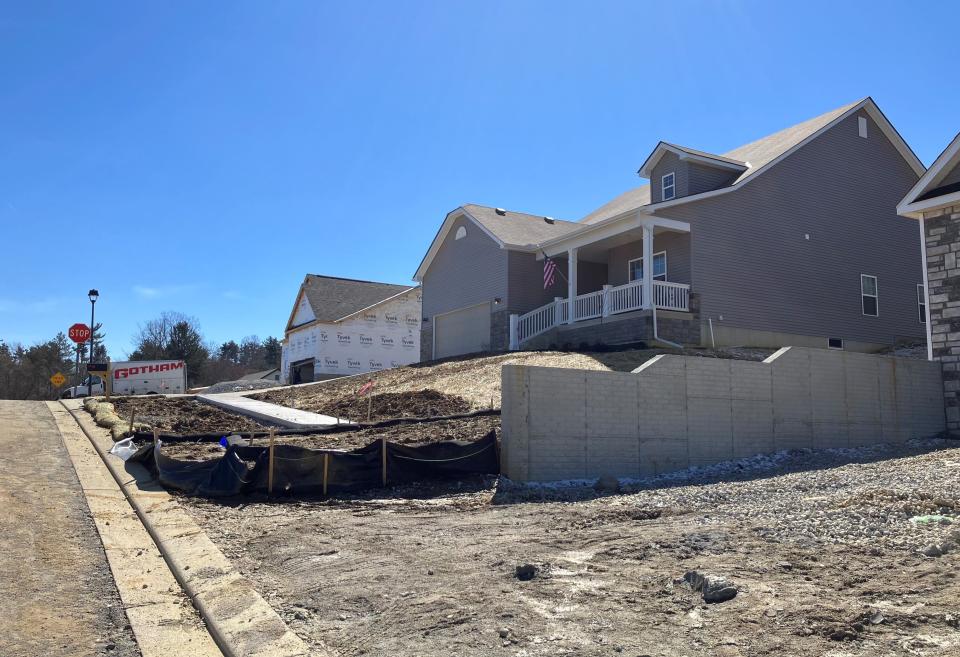 Homes under construction in the Linnview Crossing subdivision in Heath.