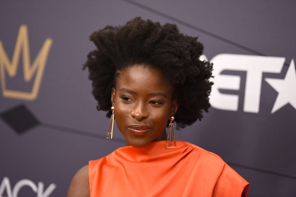 Amanda Gorman attends the Black Girls Rock! 2018 Red Carpet at NJPAC on August 26, 2018 in Newark, New Jersey. (Photo by Dave Kotinsky/Getty Images for BET)