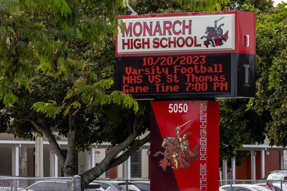 Monarch High School in Coconut Creek, Florida, on Tuesday, November 28, 2023.