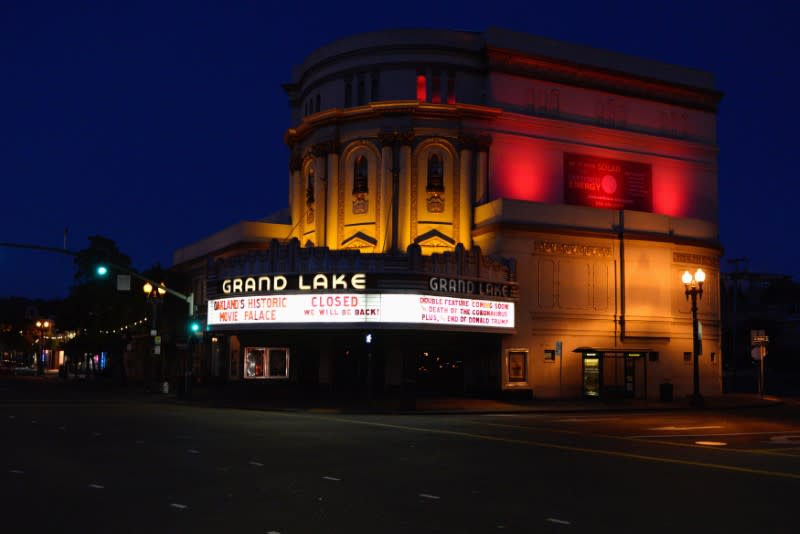 Grand Lake Theater, known as Oakland’s Historic Movie Palace, seen two days after California’s Governor Gavin