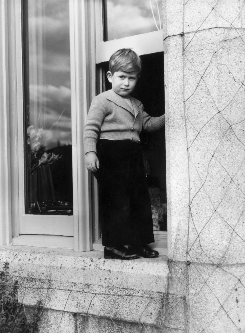 Prince Charles, aged five, explores Balmoral Castle in 1953 (Getty Images)