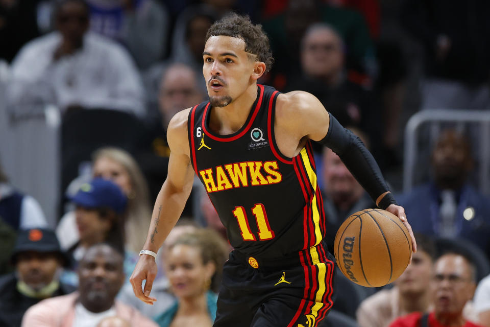 Trae Young。（Photo by Todd Kirkland/Getty Images）