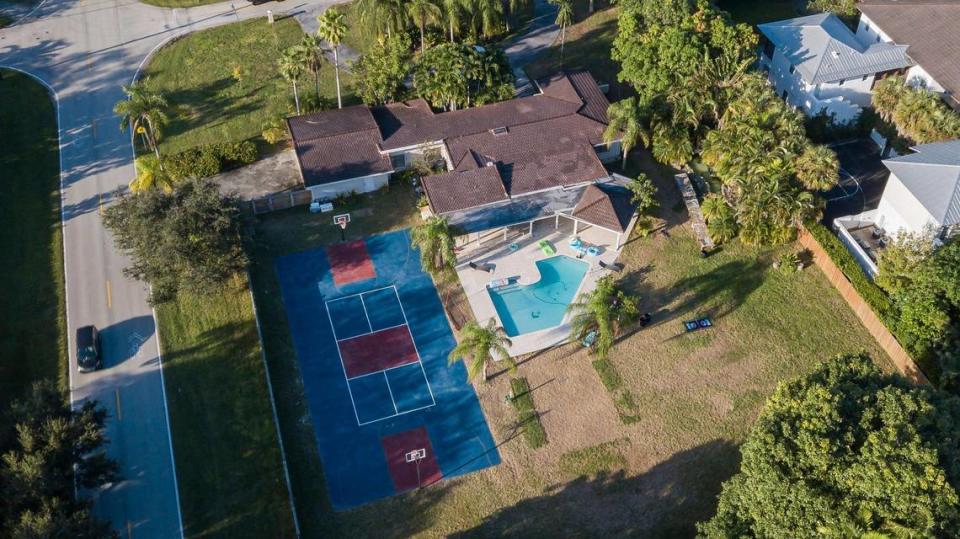 An aerial view of a home at 7150 SW 62nd St. in Miami on Monday.