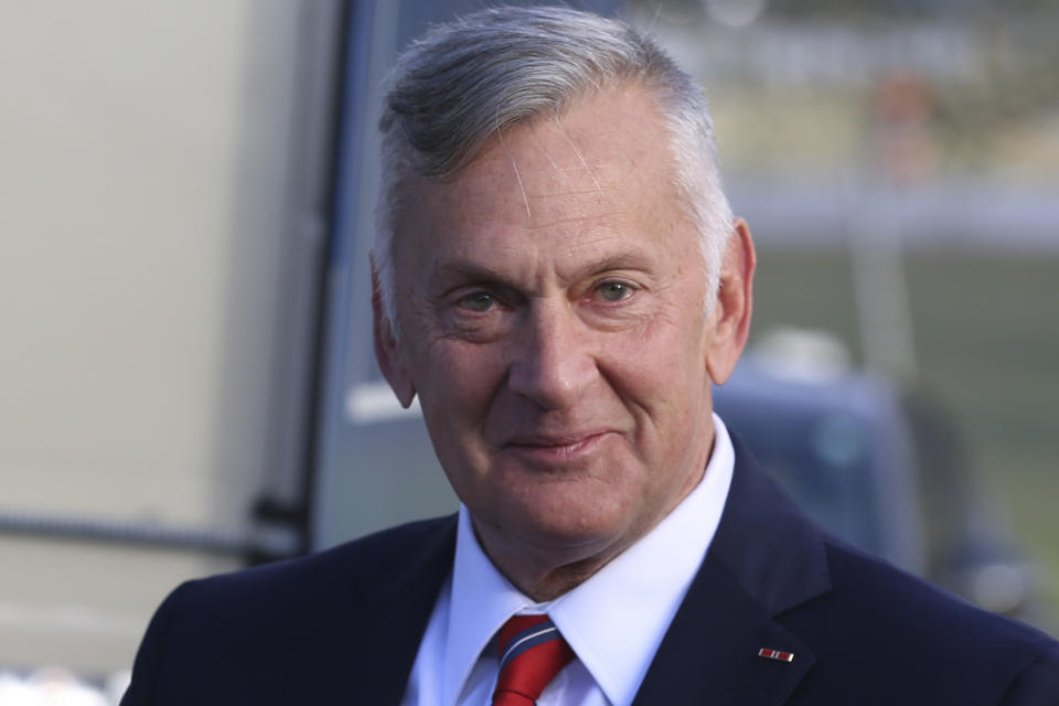 Republican U.S. Senate candidate Gerald Malloy campaigns on Friday Oct. 28, 2022 in St. Albans, Vt. Malloy is running against Rep. Peter Welch, D-Vt., in the general election, for the seat being vacated by retiring U.S. Sen. Patrick Leah. (AP Photo/Wilson Ring, File)