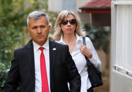 Norine Brunson, wife of U.S. pastor Andrew Brunson, departs for her husband's court hearing in Izmir, Turkey October 12, 2018. REUTERS/Osman Orsal