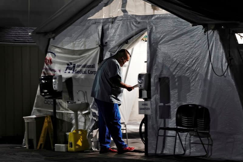 FILE PHOTO: Community Hospital of Huntington Park as positive coronavirus (COVID-19) cases surge in Los Angeles County