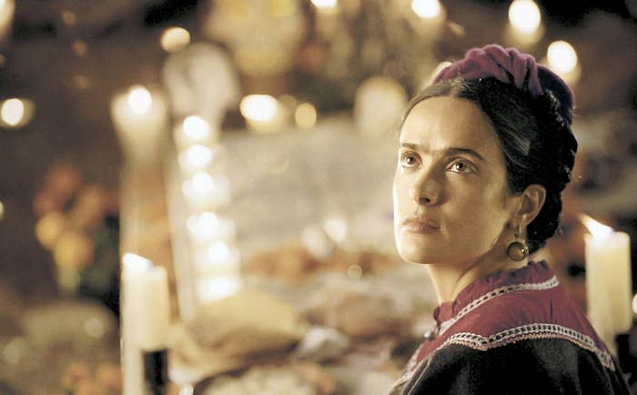 Salma in costume as Frida