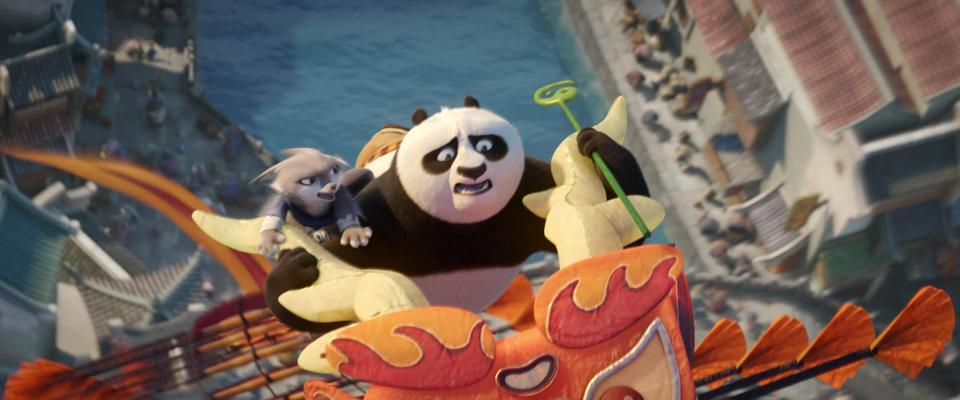 Jack Black as Po in Kung Fu Panda 4