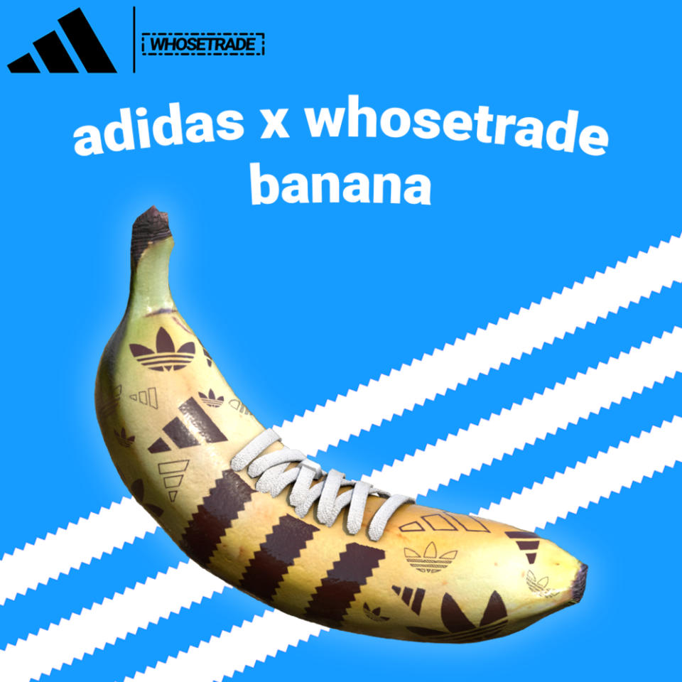 Adidas-branded banana sold out on Roblox.