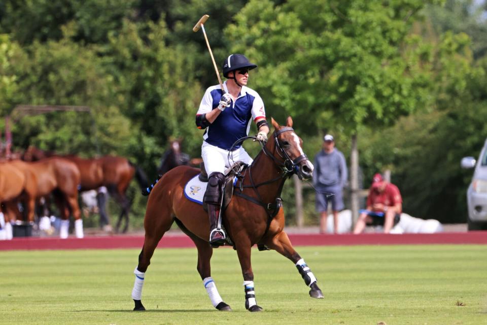 Prince William, Duke of Cambridge attends the the Royal Charity Polo Cup 2022 with Audi at Guards Polo Club