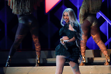 FILE PHOTO: Cardi B performs during Z100's iHeartRadio Jingle Ball 2018 concert at Madison Square Garden in New York City, New York, U.S., December 7, 2018. REUTERS/Eduardo Munoz/File Photo