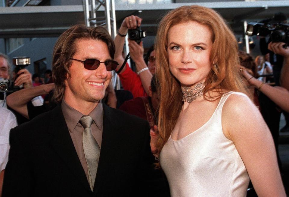 <div class="inline-image__caption"><p>Tom Cruise and then-wife Nicole Kidman arriving at the official opening of Fox Studios Australia in Sydney on Nov. 7, 1999. </p></div> <div class="inline-image__credit">Torsten Blackwood/AFP/Getty</div>