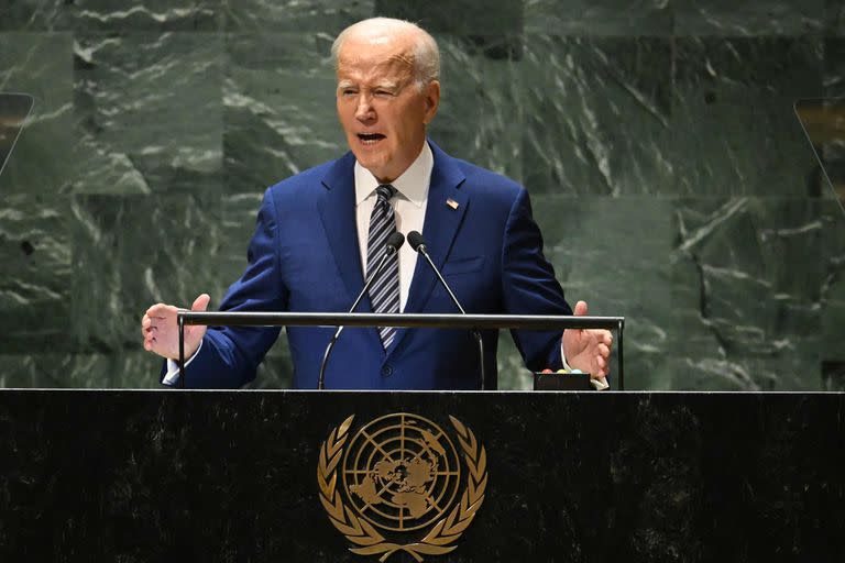 Joe Biden, durante su discurso en la Asamblea General de la ONU