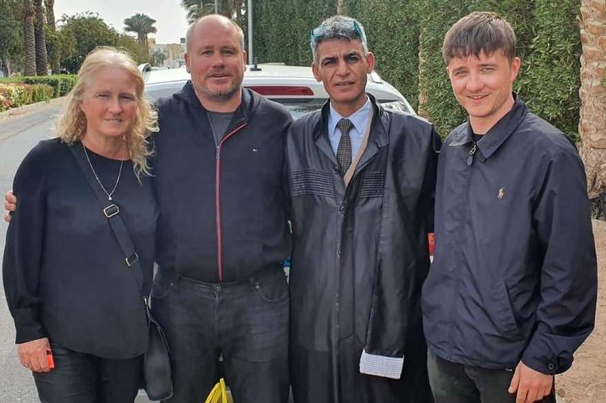 Joan and her husband Tony Camoccio, lawyer Elezab Ali Elezab and Remo Camoccio (left to right): PA