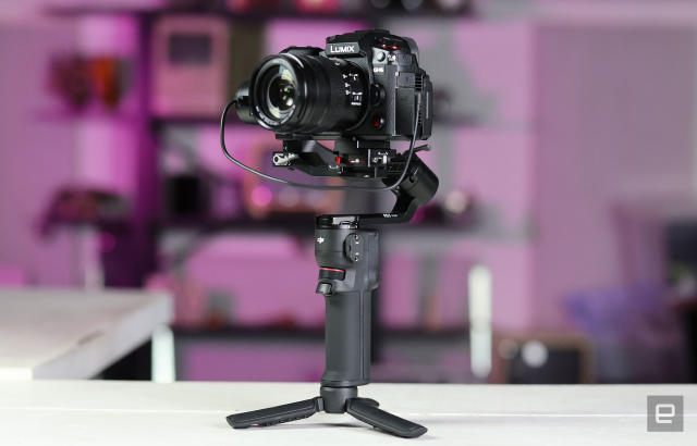 DJI\'s lightweight RS 3 Mini camera stabilizer is designed to be used with  one hand