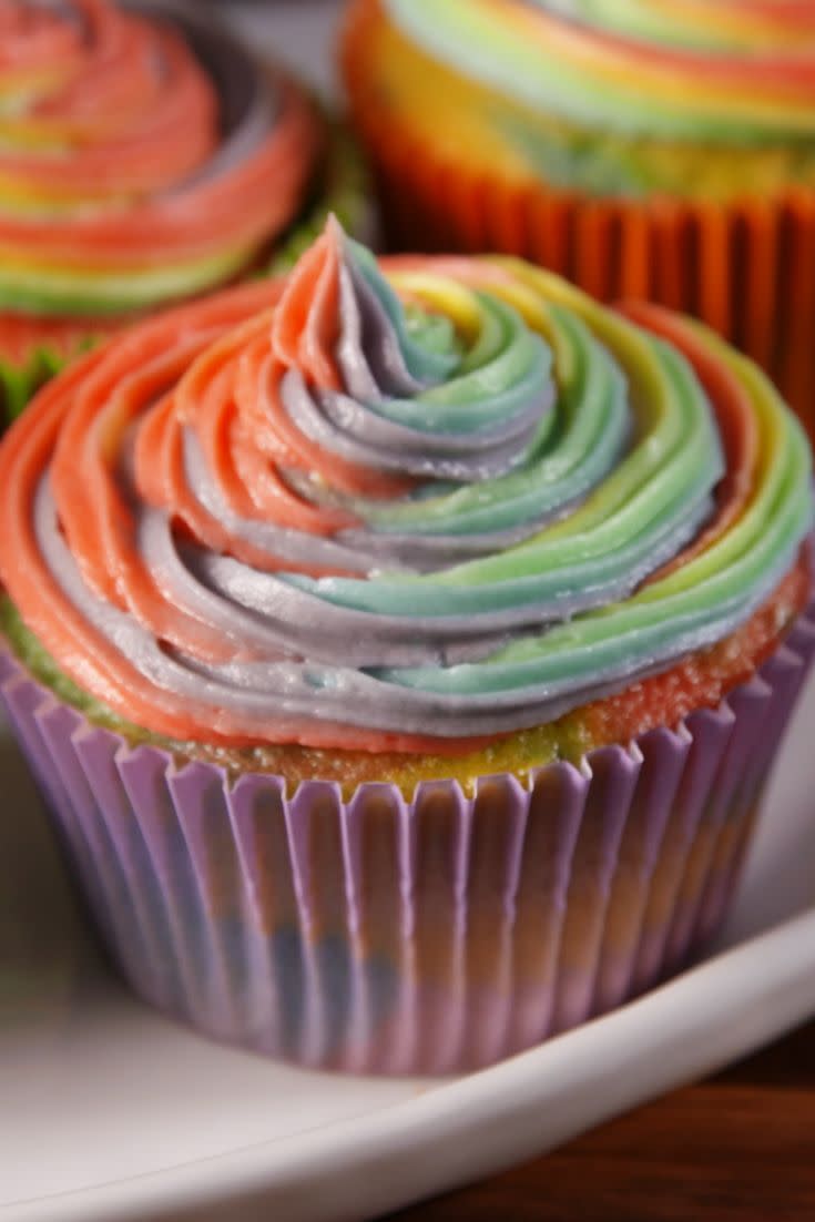 Rainbow Swirl Cupcakes