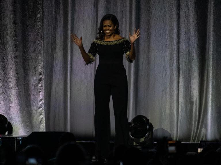 Michelle Obama wears custom Stella McCartney jumpsuit for London leg of Becoming book tour