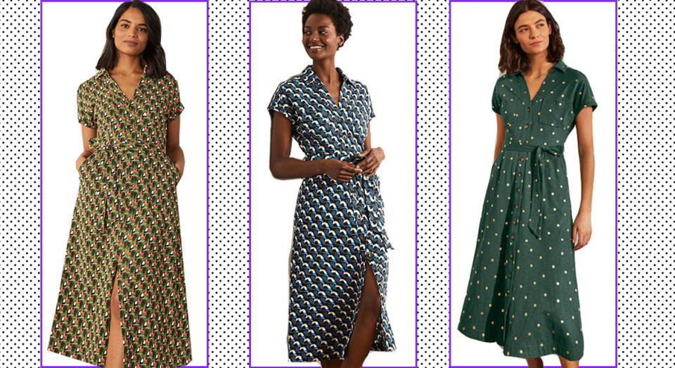 Boden's Thomasina dress comes in five colours, three of which have been reduced to an affordable £45 down from 375.  (Boden/ Yahoo Life UK)