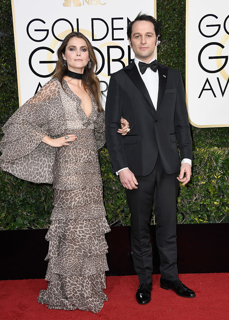 <p>“The Americans” stars Keri Russell and Matthew Rhys walked the red carpet looking totally in love. </p>