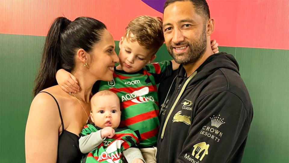 Pictured here, Zoe and Benji Marshall with their two children.