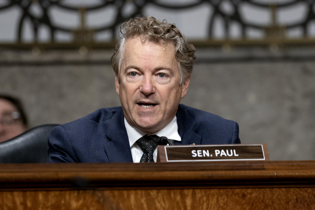 Sen. Rand Paul, R-Ky., questions Dr. Anthony Fauci, White House chief medical adviser and director of the NIAID, at a Senate Committee on Health, Education, Labor, and Pensions hearing on Capitol Hill on Jan. 11. The committee will hear testimony about the federal response to COVID-19 and new, emerging variants.