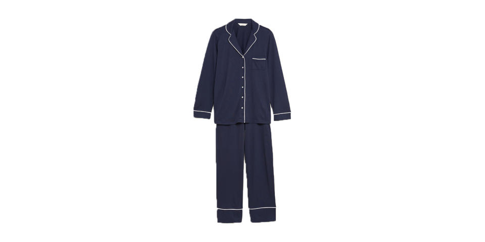 Cotton Modal Rever Collar Pyjama Set