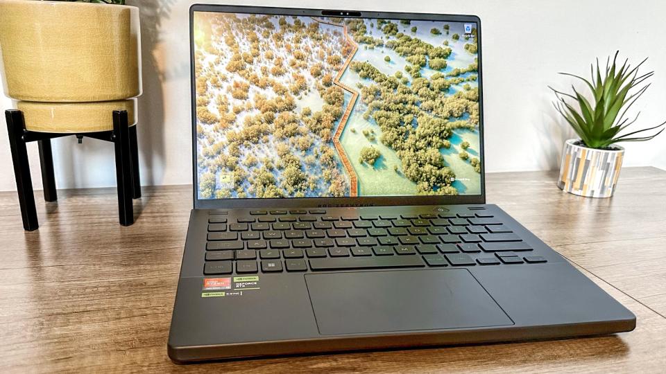 Asus ROG Zephyrus G14 review on a desk