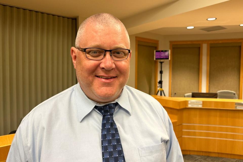 Don Moore, chair of the Codiac Regional Policing Authority board, in Riverview town hall chambers on Sept. 28, 2023.