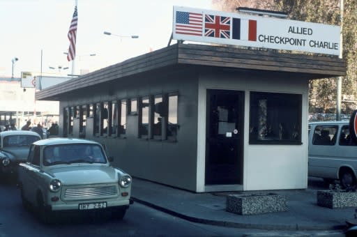 Checkpoint Charlie, seen here in November 2019, was famously once the site of a standoff between American and Soviet tanks