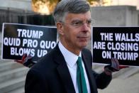 Ambassador Bill Taylor departs after testimony to House Intelligence Committee hearing on Trump impeachment inquiry on Capitol Hill in Washington