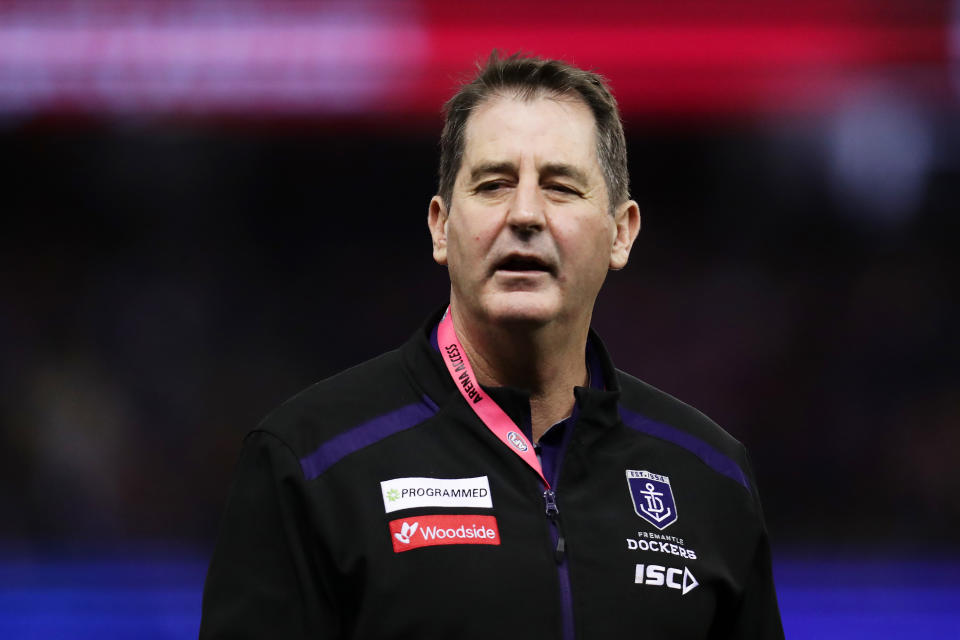 Seen here, Ross Lyon during his time as head coach of Fremantle. 