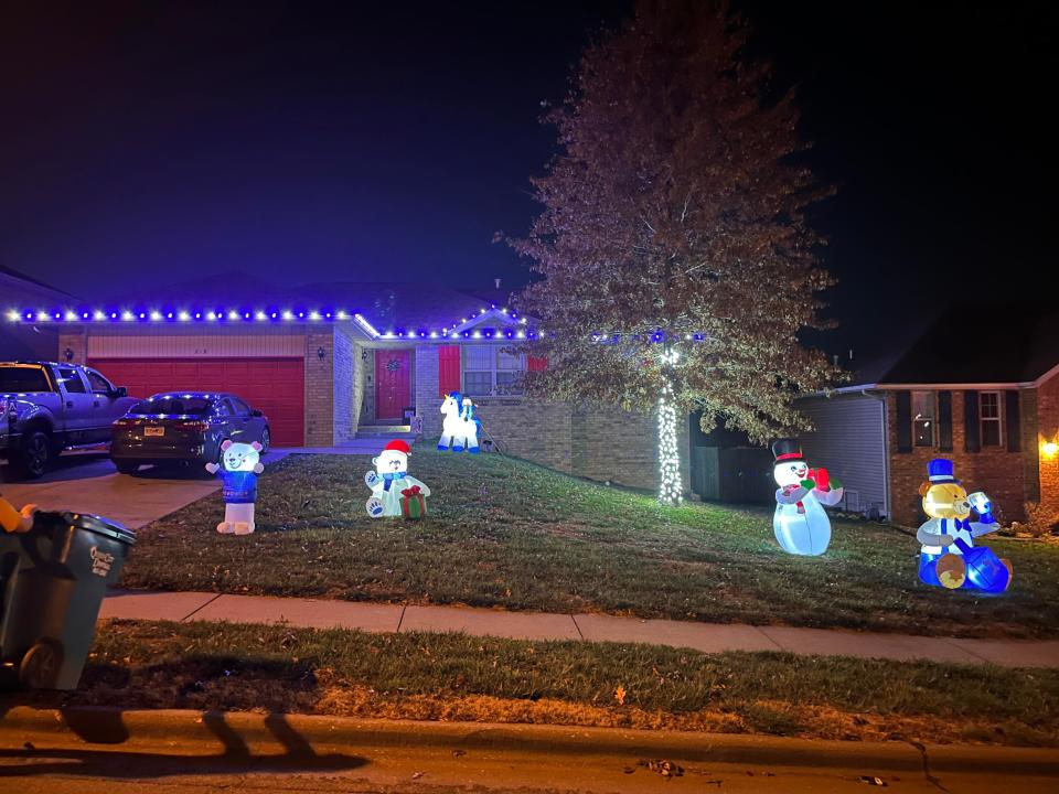 Hanukkah decorations at Roy Zook's home at 218 W. Mazzy Drive in 2023.