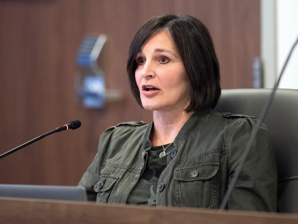 Knox County School Board member Susan Horn made a pitch for approving a course that would allow students at Farragut High School credit for a Christian course, in accordance with board policy.