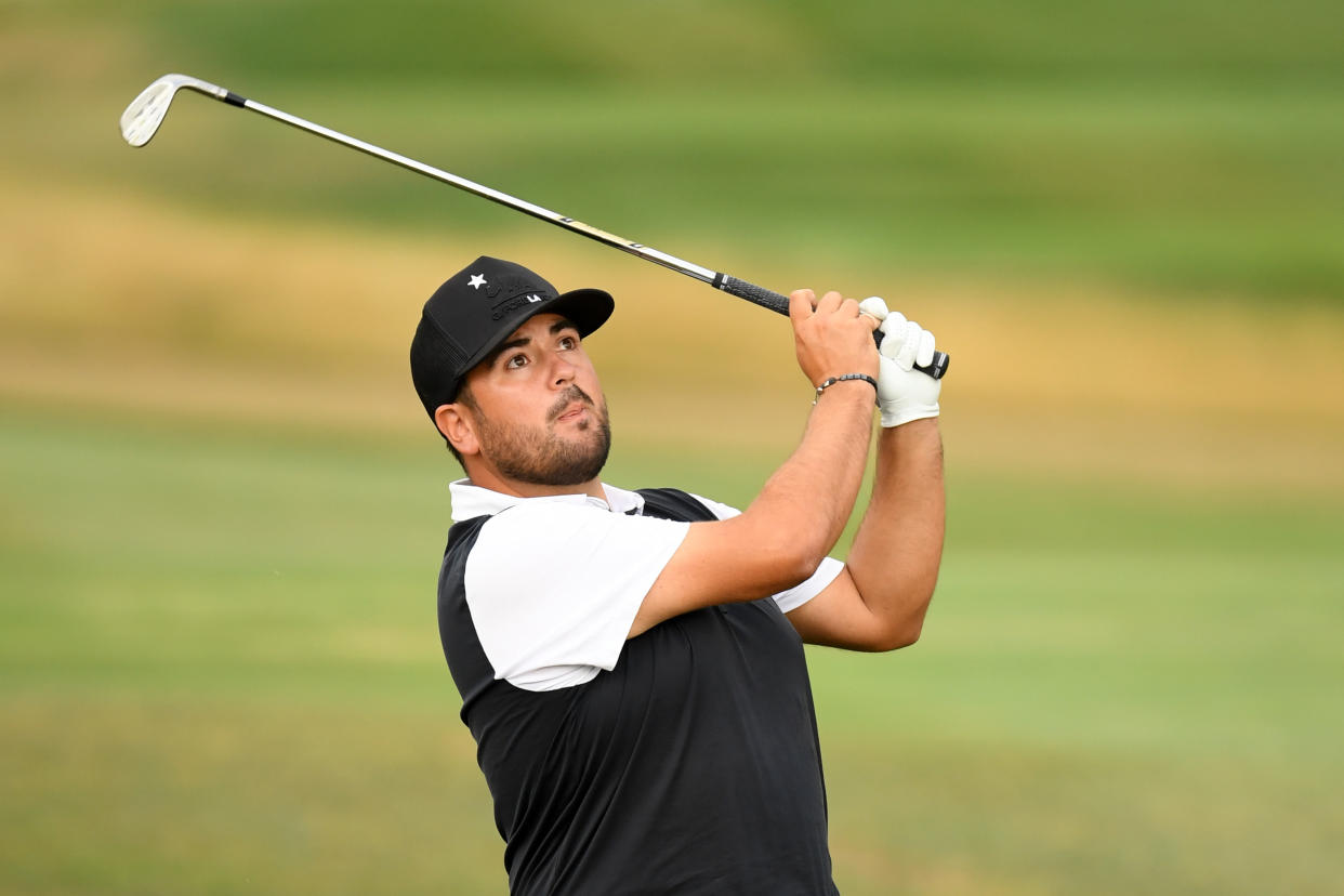 Joel Sjöholm had to ferry himself to an island to play his shot on the European Tour. (Photo by Ross Kinnaird/Getty Images)