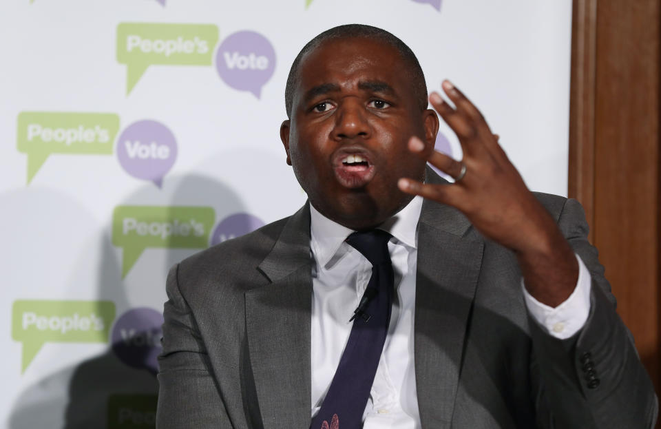 David Lammy said the number of boys from a black or minority ethnic background is a ‘national crisis’. (PA)