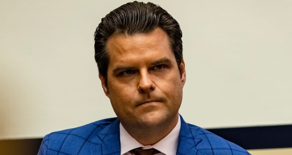 Feds are probing whethera trip Florida Rep. Matt Gaetz took to the Bahamas with a marijuana entreprenuer, who reportedly paid for their travel and escorts, violated sex trafficking laws. (Photo by Samuel Corum/Getty Images)